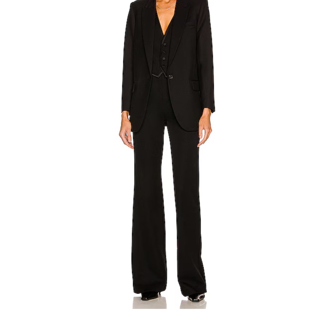 NEVER WORN NILI LOTAN Arielle Wool Flare Pants - Black